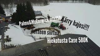 Lietteen siirtoa ja kärry hajosi