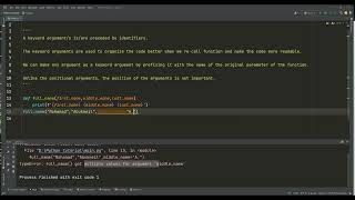 64- Functions in Python III [Keyword Arguments]