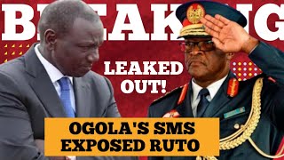 Panic In Statehouse As The Late CDF OGOLA'S SMS Leaked Out Exposing Ruto's Lies