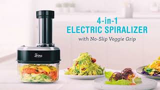 Shine Kitchen Co SES-100 Electric Spiralizer for Veggies, Spiral Vegetable Cutter