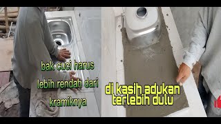 cara pasang bak cuci piring minimalis ! sink kotak,sink cuci piring stainless