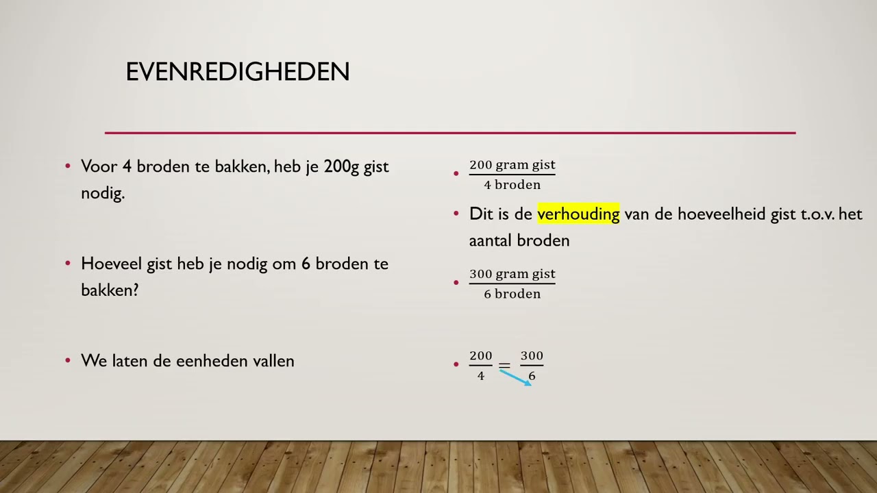 Wiskunde Videoles 53 - G12: Evenredigheden - YouTube