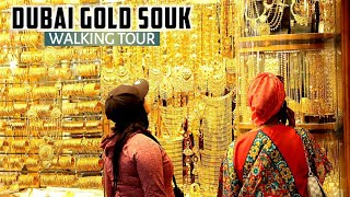 [4K] A Walking Tour of the DUBAI GOLD SOUK 2021