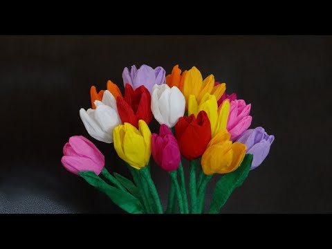How to make beautiful paper tulip flowers / DIY Mother's day craft How to make beautiful paper tulip flowers / DIY Mother's day craft