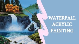 Waterfall Acrylic Painting for Beginners | Easy Waterfall Acrylic Painting tutorial | Step By Step