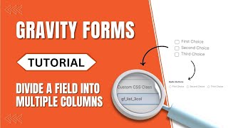 How To Divide A Field Into Multiple Columns? [Gravity Forms Tutorial]