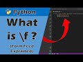 What is \f (backslash f)? Form Feed Escape Character Explained.