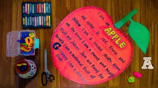 APPLE Craft Ideas | Fruits Day Chart Ideas | Chart Paper Decoration Ideas