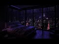 Dark Bedroom Rain: Ultimate Relaxation with Cityscape Ambiance 🌧️