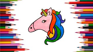 How to draw Unicorn Emoji | Unicorn Emoji drawing | easy drawing