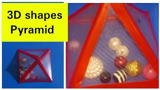 How to make a pyramid || How To Make A 3D Pyramid || Easy 3D Figures Tutorial || Square Pyramid
