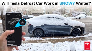 Will Tesla Defrost Car function really work on 2023 Tesla Model Y in Snowy Winter? #tesla