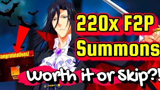 220x F2P Halloween BYAKUYA Summons | Get Weapon or SKIP?? 3* or 4*? Aizen Warsoul on Byakuya?!!