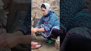 Sweet-Village Lifestyle Iran： Amazing Cooking \u0026 Donkey Riding By A Girl #ytshorts #food #trending