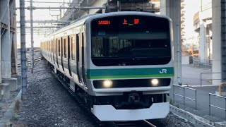 E231系0番台ﾏﾄ101編成（前照灯LED搭載編成）＋ﾏﾄ134編成が常磐線快速上野行きとして警笛鳴らし北千住駅3番線に到着停車！（1432H）2024.12.15.14:36〜ジョイント音最高！〜