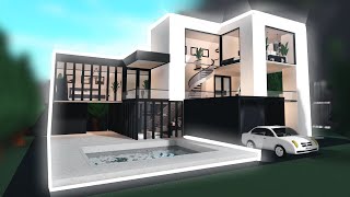 Building a MODERN BLACK and WHITE HOUSE in Bloxburg