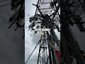 Death Wobble On Top Of A 350 Foot Guy Tower😱🧗 #construction #nature #work #job #shorts