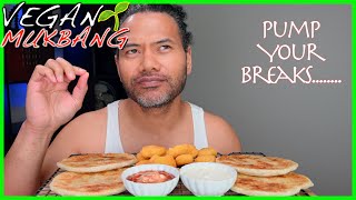 Korean Taro Pancakes and Chicken Nuggets | VEGAN MUKBANG | PitaChew