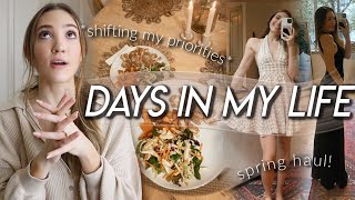 DAYS IN MY LIFE | time to shift my priorities, spring try on haul, house hunt, cooking new meals!
