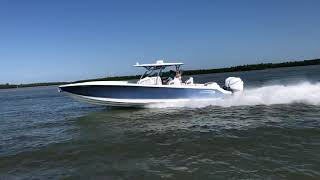 2016 Nor-Tech 390 Sport powered by Triple Mercury 350 Verados Flyby