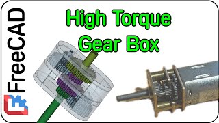 High Torque Gear Box Assembly in FreeCAD 1.0: Free 3D CAD Modeling Software