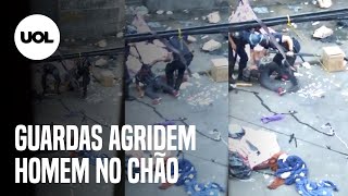 Guardas municipais agridem homem no chão durante operação Cracolândia de SP