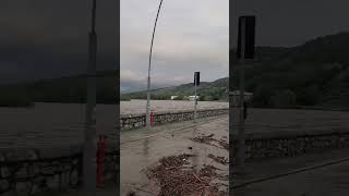 Flooding in Vallon-Pont-d'Arc, Ardèche, France, Auvergne-Rhône-Alpes, 17.10.2024