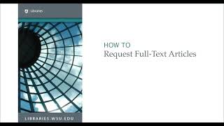How to Request Full Text Articles