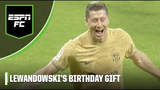 Robert Lewandowski scores his FIRST goal in LaLiga on his birthday! 🎂 | ESPN FC