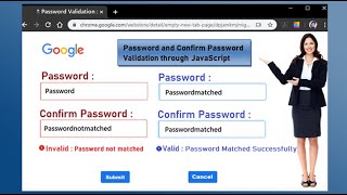 How to Validate Password and Confirm Password Through JavaScript