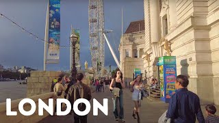 London Walk 4K  | London Eye & Big Ben (Elizabeth Tower) Virtual Walking Tour