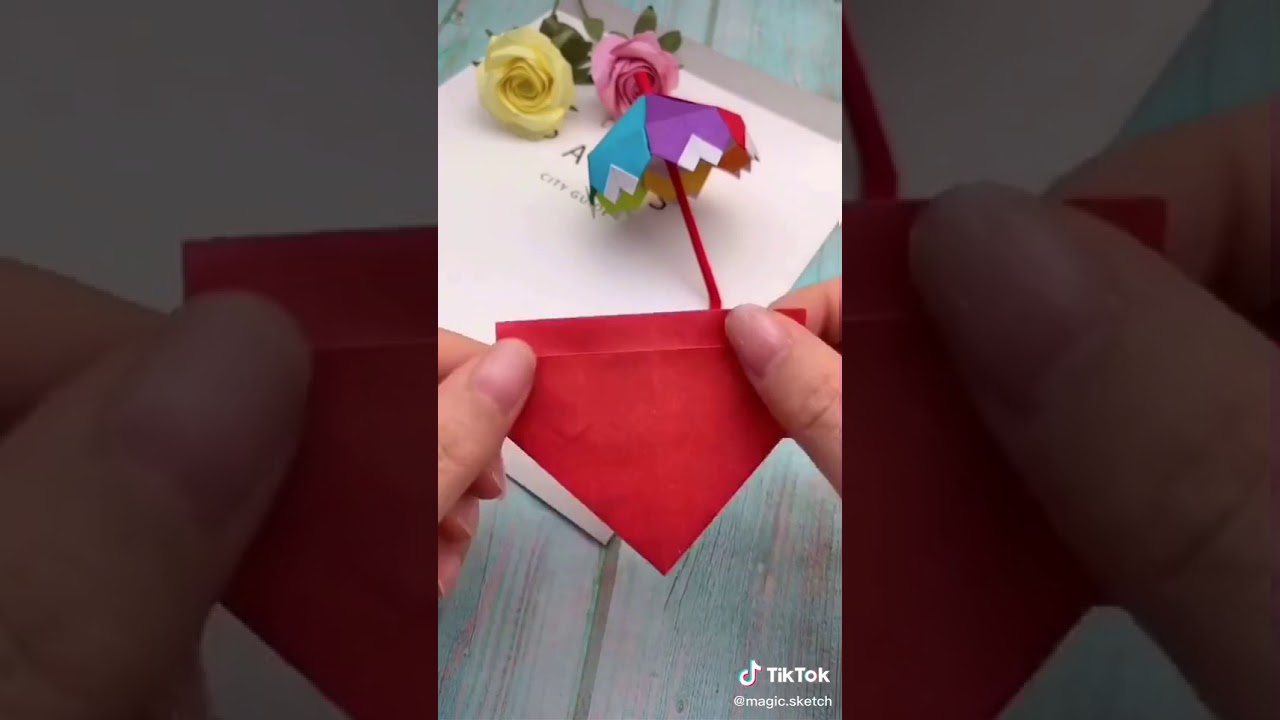 Cara Membuat Payung Mainan Dari Kertas Origami - YouTube