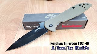 KERSHAW EMERSON CQC-4K DESERT BROWN G10 DROP POINT FOLDER KNIFE - 6054BRNBLK