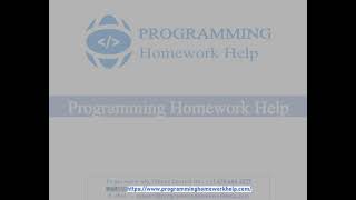 Programming Homework Help