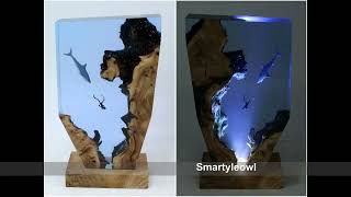 How to make White Shark Resin Decor | Wood Resin Lamp | Scuba diver art |Ocean Resin Lamp |Resin Art