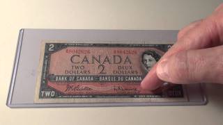 1954 $2 Note from the Bank of Canada