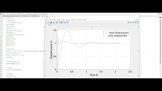 Solving the equation of suspension quarter vehicle model by using MATLAB m file and Simulink شرح