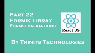 Part 22 React Tutorial | Formik library introduction | Formik form validations |