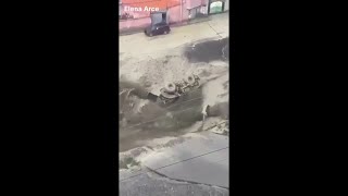 Raging river in Bolivia after heavy rains on March 4, 2024 #shorts