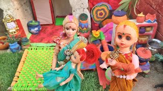 Barbie Doll All Day Routine In Indian Village/Radha ki kahani Part-17/Barbie Doll Bedtime Story||