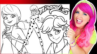 Coloring Miraculous Ladybug, Marinette & Adrien Coloring Pages | Prismacolor Markers