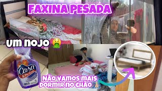 CANSEI 10 DIAS SEM LIMPAR🤮FAXINA COMPLETA e PESADA /  QUARTOS E  BANHEIRO ESTAVA UM SUJO