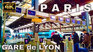 Paris Gare de Lyon Train Station 4K60 - TGV,SNCF, RER A and D Transilien station Metro Line 1 and 14