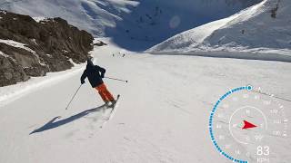 The Sarenne (Alpe d’Huez 2019) in 4k skiing over 100 KPH. longest black run in Europe.