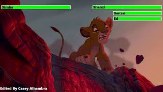 The Lion King (1994) Hyenas Chasing Simba with healthbars