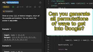 Permutations in 30 seconds - Leetcode 46 - Python