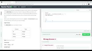 HackerRank SQL || The Blunder || SQL Learning