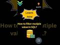 How to filter multiple Values in SQL