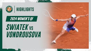 Swiatek vs Vondrousova Quarter-final Highlights | Roland-Garros 2024