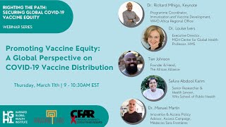 Promoting Vaccine Equity: A Global Perspective on COVID-19 Vaccine Distribution